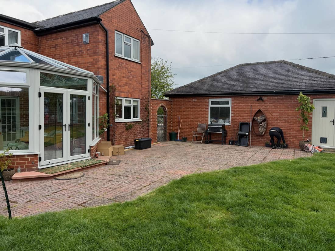 Indian stone paving before 4