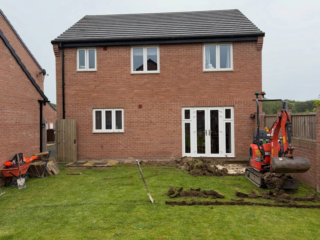 Indian stone paving before 5