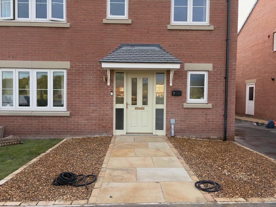 Indian stone paving installation 1