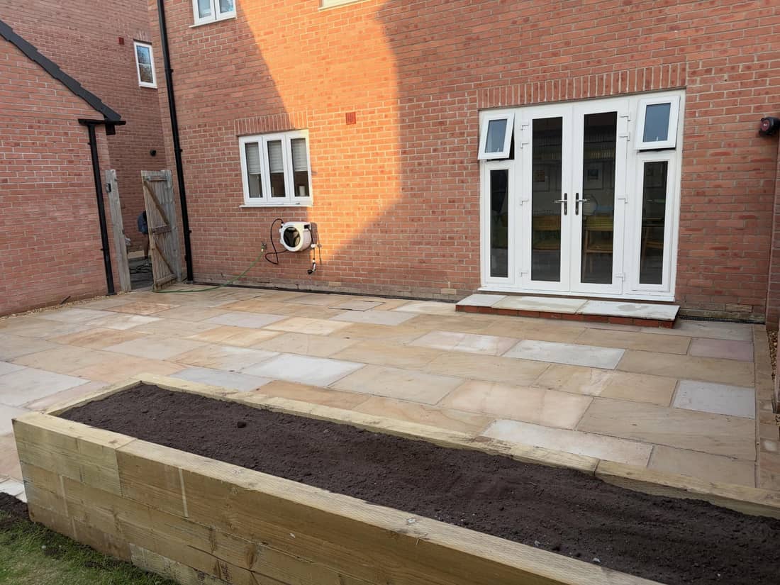 Indian stone paving installation 2