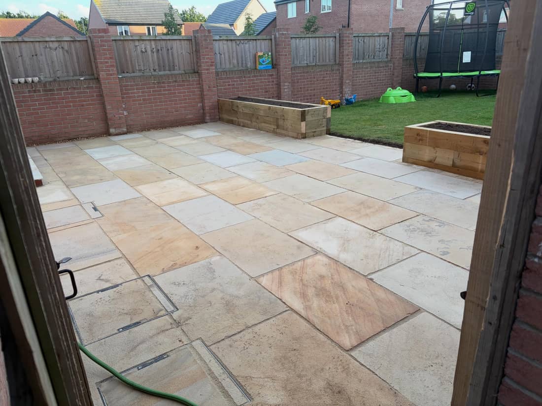 Indian stone paving installation 4
